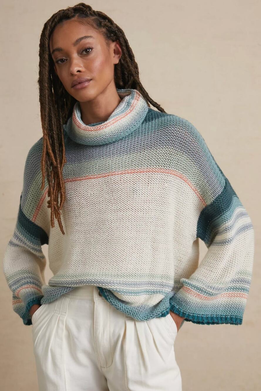 Anthropologie Courtney Ombre Cowl Neck Sweater Size Small